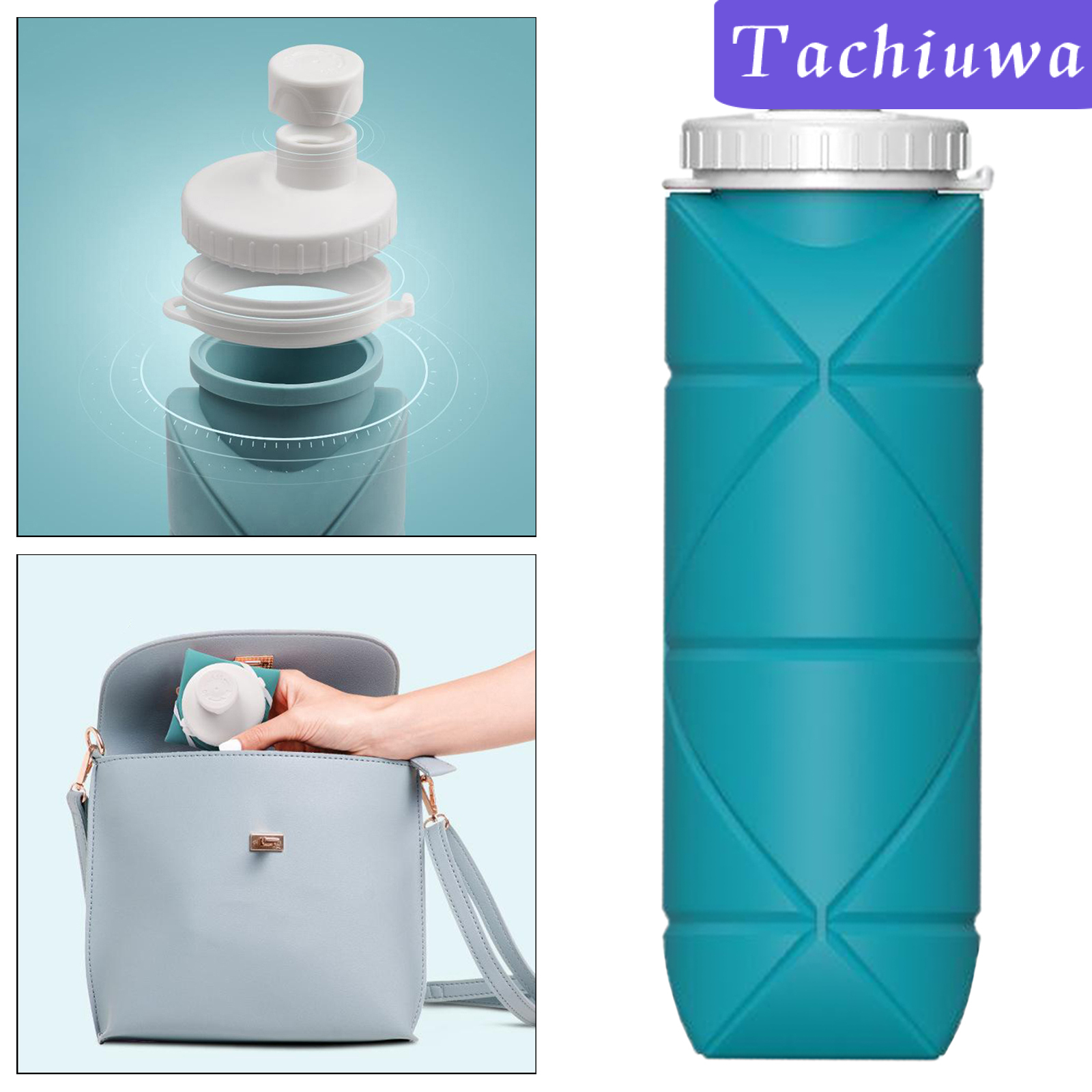 [TACHIUWA]Portable Foldable Water Bottle Kettle Outdoor Cycling GYM Sports 600ML