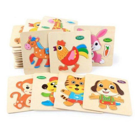 Đồ Chơi Tranh Ghép Hình Bằng Gỗ 3D Giúp Bé Có Thể Vừa Xếp Hình Vừa Học Tiếng Anh - Đồ Chơi Giáo Dục