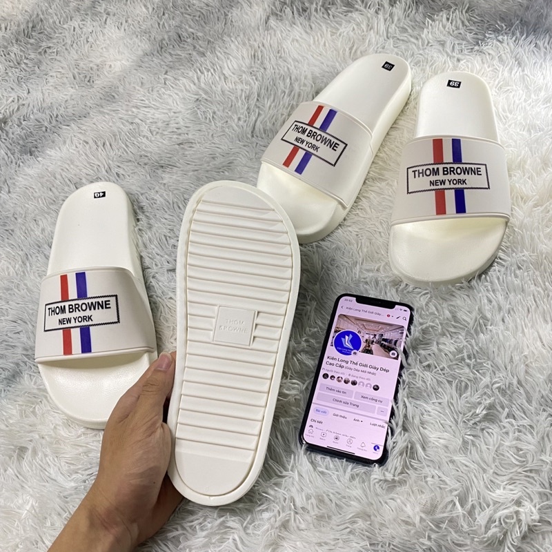 Dép Thom Browne đế cao su non cao cấp , dép quai ngang unisex nam nữ hót nhất 2022