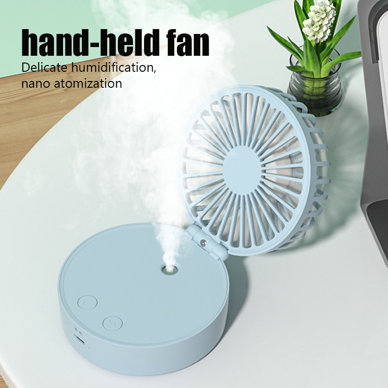Quạt xịt phun sương tạo ẩm mini cầm tay sạc USB có đèn ngủ nhiều màu sắc tùy chọn tiện lợi