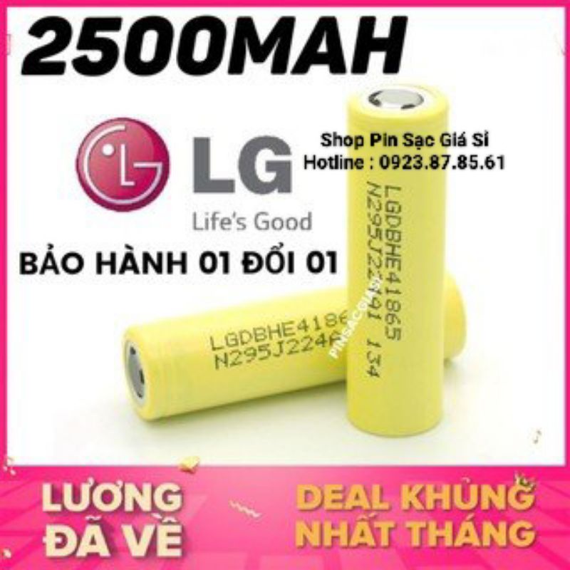 Pin 18650 LG 2500mah HE4 Chính Hãng