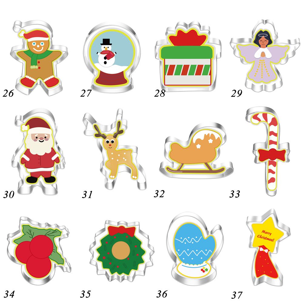 Khuôn Cắt Làm Bánh Quy Bằng Thép Không Gỉ Hình Chủ Đề Giáng Sinh