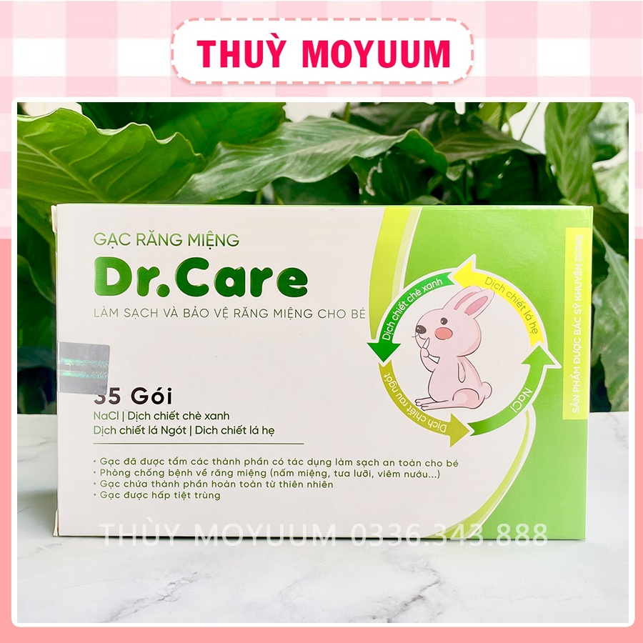 Gạc rơ lưỡi, gạc răng miệng Dr.Care cho bé ( Hộp 35 gói)