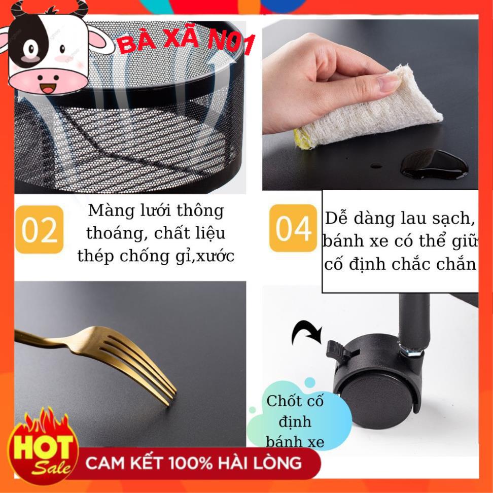 ệ Tròn Xoay Đa Năng - Kệ Rau Củ Quả 3/4/5 Tầng Có Bánh Xe Di Chuyển.