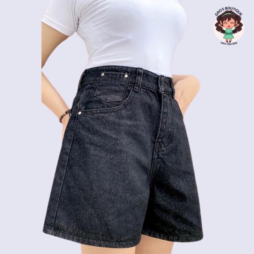 Quần Short Jeans Ngố Ống Rộng Túi Hông GOZ Ulzzang (2 Màu ) , Chất Jeans Mềm Dày Dặn , Dáng Quần Ống Rộng Cực Thon Chân