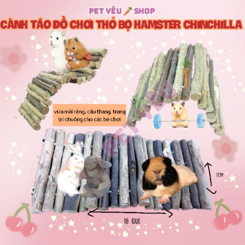 Cành táo dây cầu thang hầm chui đồ chơi mài răng❤Freeship❤ thỏ bọ hamster chinchilla