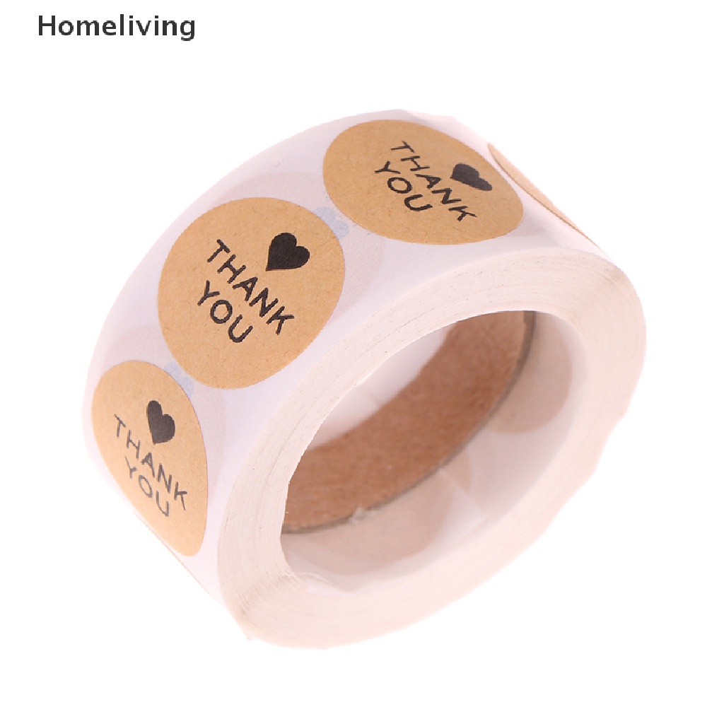 Cuộn 500 Miếng Dán In Chữ thank you with heart Trang Trí Sổ Tay diy