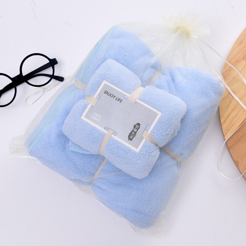 Set 2 Khăn tắm dày 34x75+70x140,siêu thấm chất liệu 100 cotton 120g+450g -143