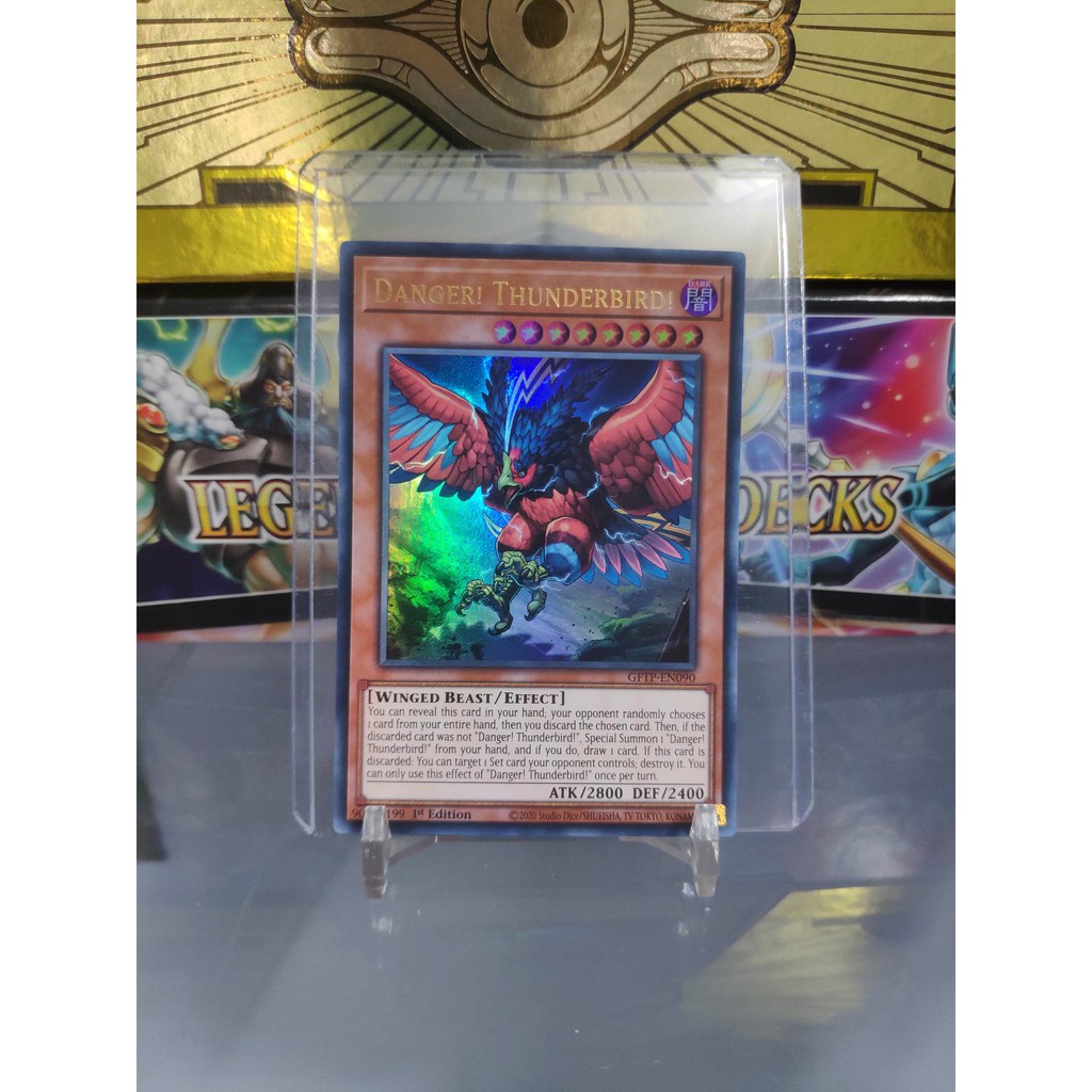 [ Dưa Hấu Yugioh ] Lá bài thẻ bài Danger! Thunderbird! - Ultra Rare - Tặng bọc bài nhựa bảo quản