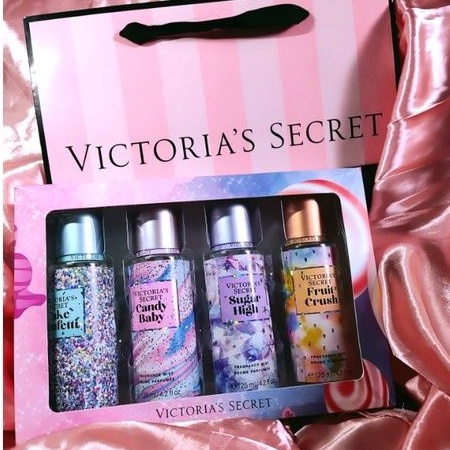Set 4 chai body mist + túi giấy Victoria's secret - BST hương kẹo siêu hot 125ml