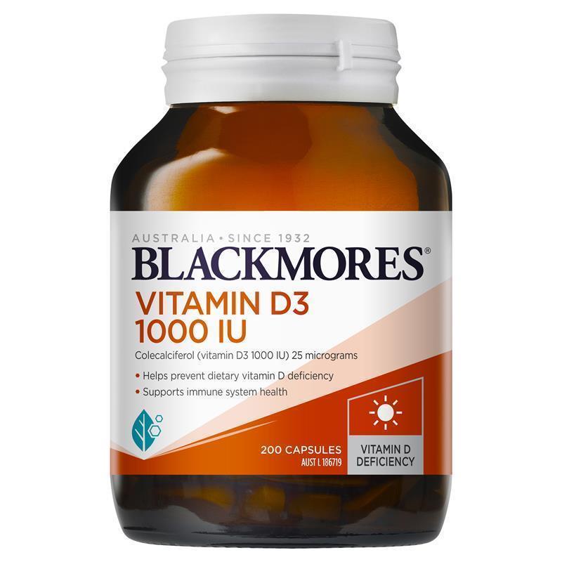 Viên uống bổ sung Vitamin D3 BLACKMORES Vitamin d3 1000IU 200 viên của Úc