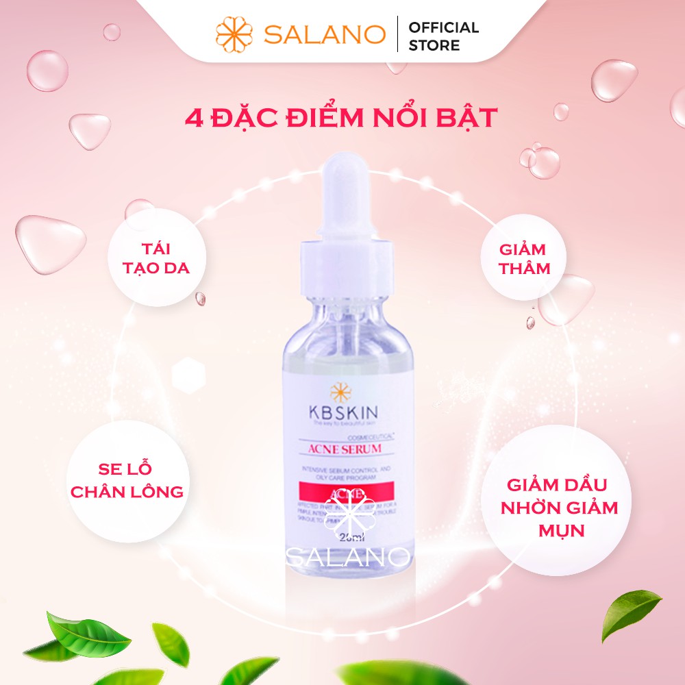 Serum giảm mụn ẩn đầu đen se khít lỗ chân lông cho da dầu thâm cấp ẩm trắng da KBSKIN SALANO SRMSLN04 20ml | BigBuy360 - bigbuy360.vn