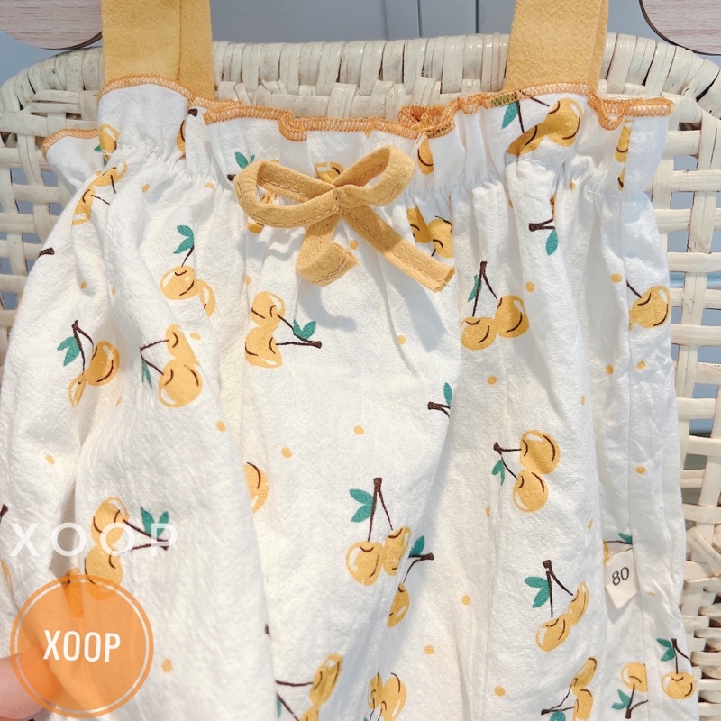 Bộ 2 dây quả quả vàng đỏ đính nơ cho bé gái (8-22kg)