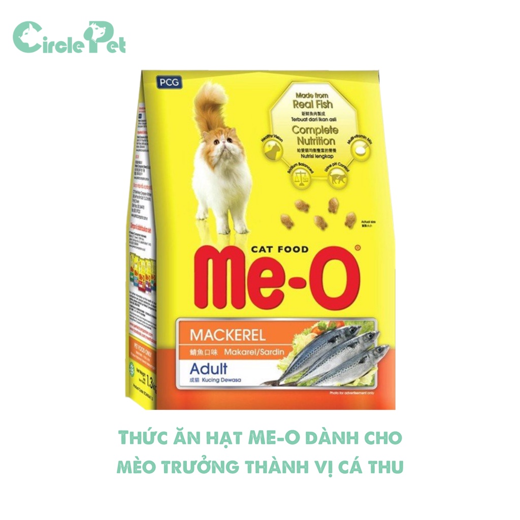 Thức Ăn Cho Mèo Me-O Adult Vị Hải Sản Cá Ngừ Cá Thu Hạt Cho Mèo Trưởng Thành 350g - Circle Pet