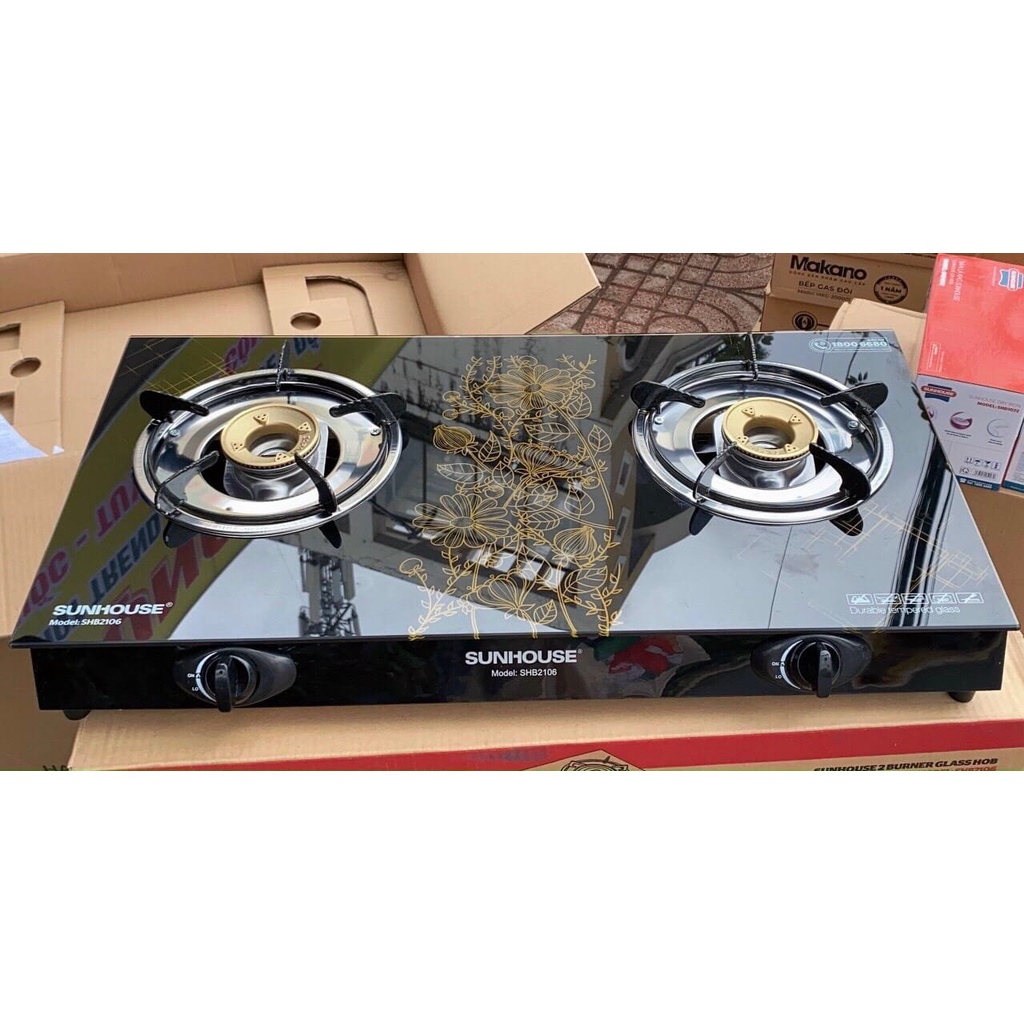 Bếp gas đôi dương kính Sunhouse SHB2106