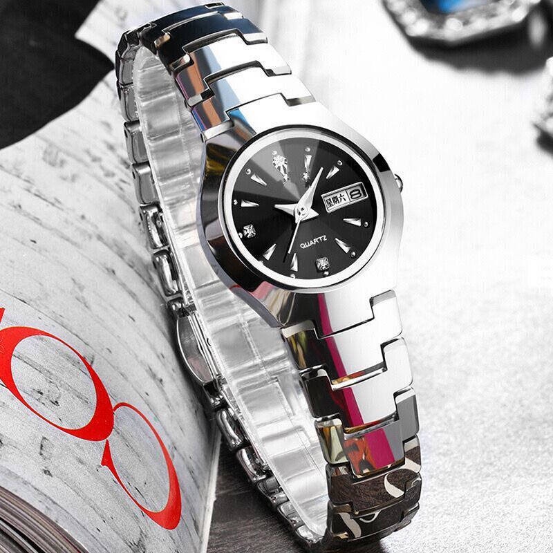 Swiss Chính Hãng Toàn Bộ - Đồng Hồ Cơ Tự Động Chống Thấm Nước Ánh Sáng Ban Đêm - Thép Nghiêng Nhẹ Màu Đỏ Thời Trang Cho Nữ