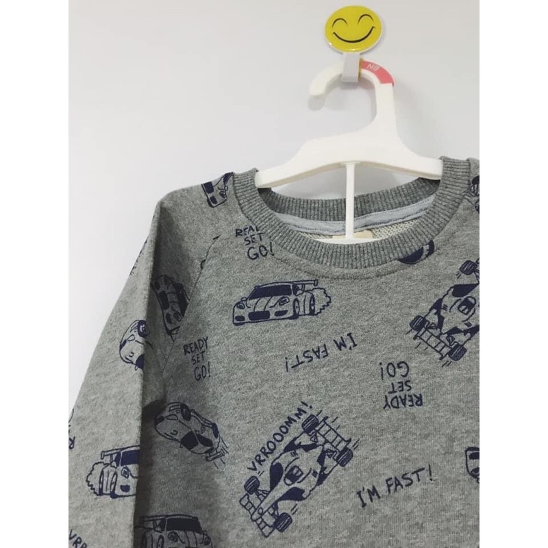 Bộ nỉ da cá H&M hình ô tô và khủng long xanh cho bé