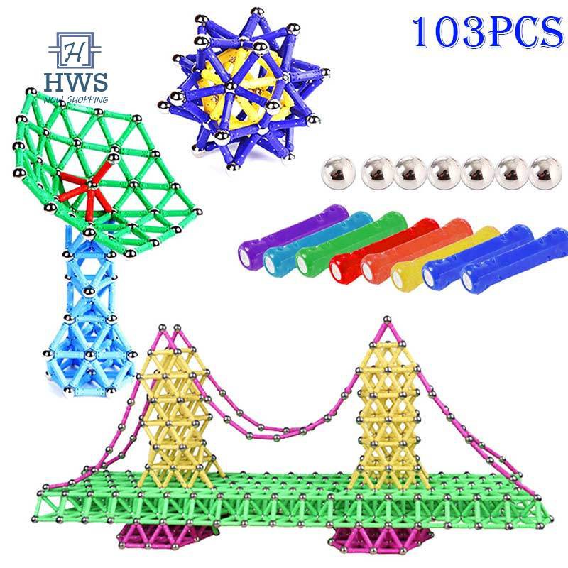 Bộ 103 Thanh Nam Châm Xếp Hình Cho Bé
