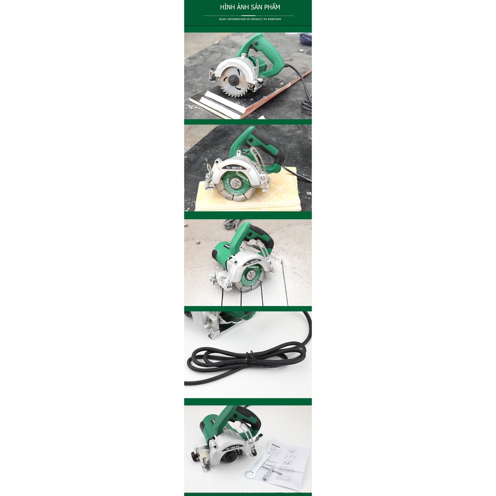 Máy cắt gạch cầm tay TUOSEN 1200W và 1400W (chuyên cắt sắt, cắt nhôm, cắt gạch, mài góc, cắt đá hoa cương)