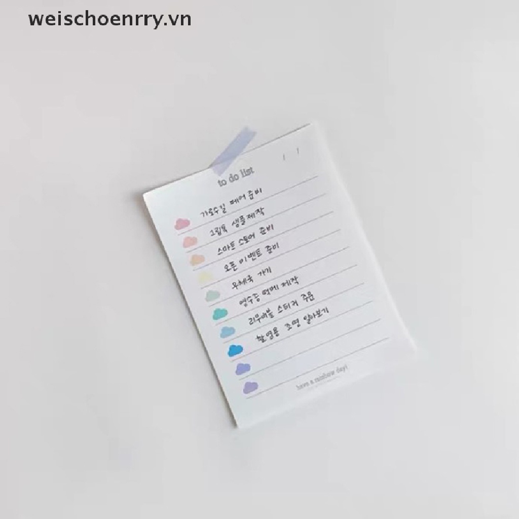 【WW】 Ins Cute Colorful Clouds To Do List 50 Sheets Planner Student Note Supplies .