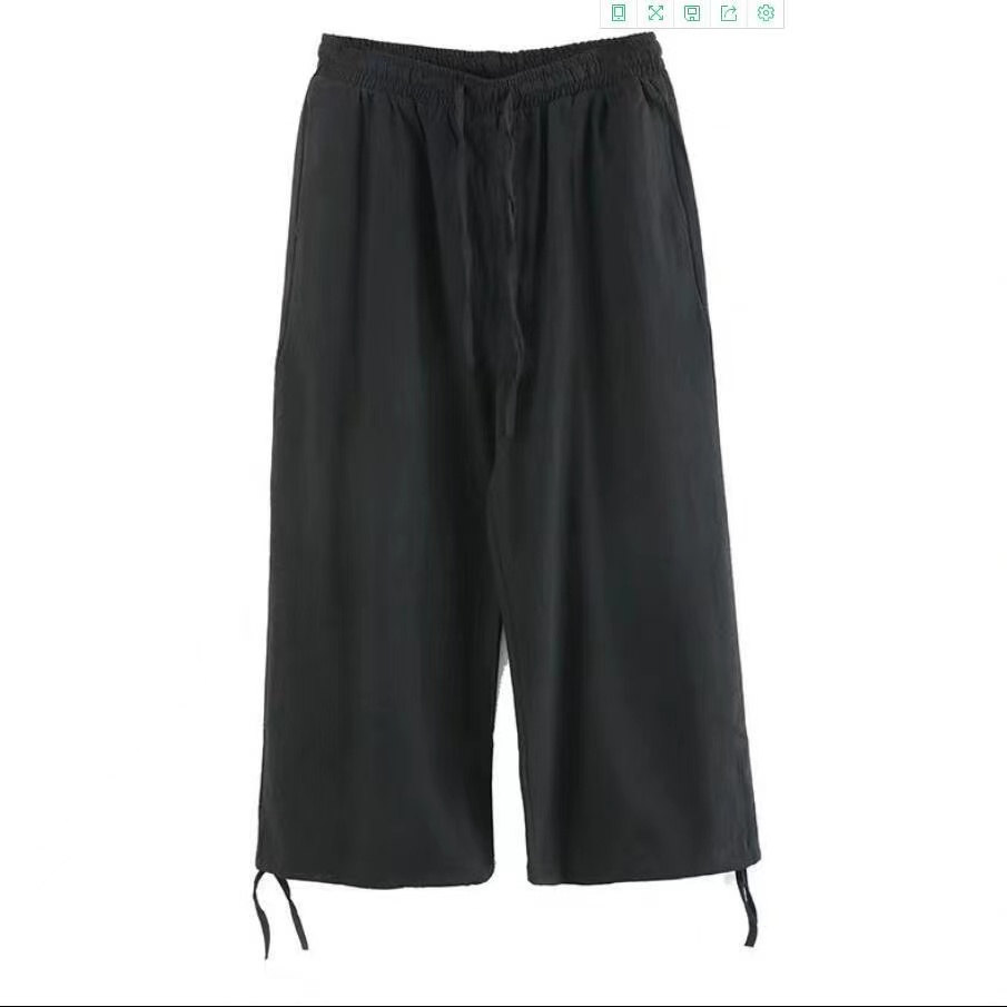 Quần Cotton Lanh Ống Rộng Lưng Cao Thời Trang Cho Nữ