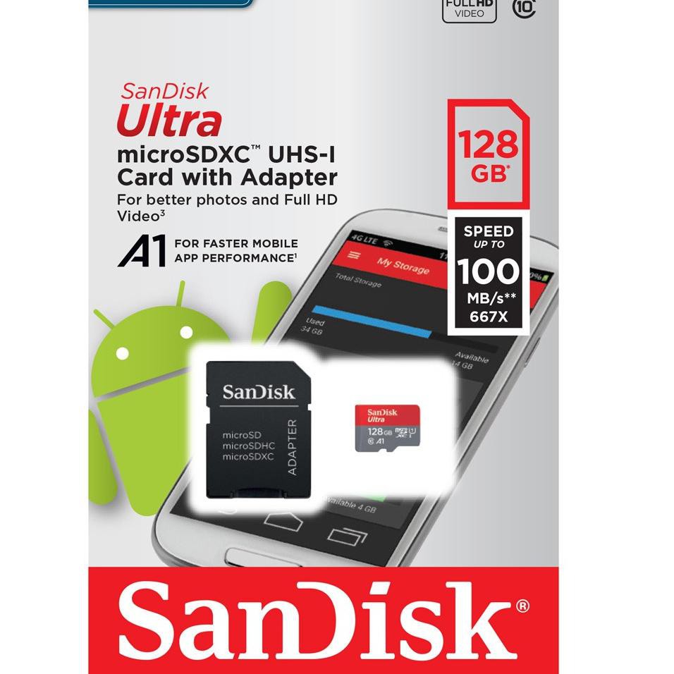 Thẻ Nhớ Micro Sd Sandisk 128gb Ultra Uhs I 1 Class Mbps Amb / S Microsd 128gb Sdxc Nkh