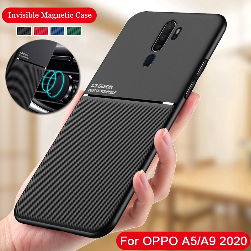 Oppo A5 2020 A9 A11X Casing Shockproof Soft Silicone Skin Back Case【Build In Magnetic Sticker 】Support Car Holder Protective Cover