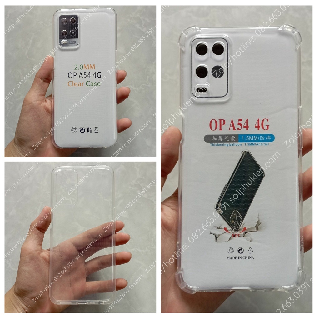 Ốp lưng Oppo A54 4G dẻo trong, chống sốc bảo vệ camera bền đẹp