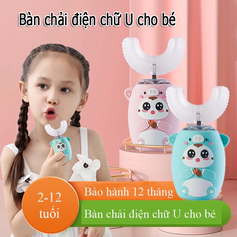 Bàn chải điện trẻ em Master V6, Máy đánh răng tự động chữ U tạo thói quen đánh răng cho bé - 2022 New