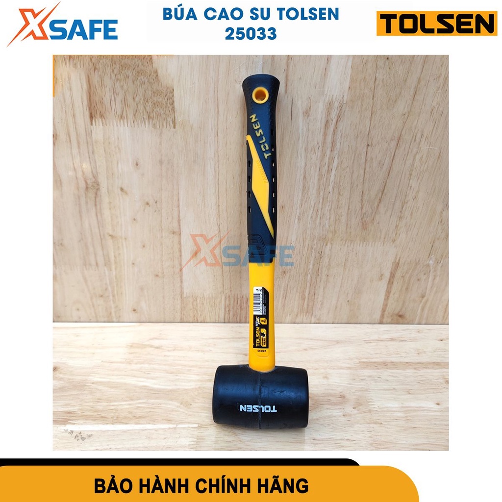 Búa cao su cán nhựa TOLSEN 220g-650g búa có đầu làm từ cao su chịu lực tốt, giảm chấn, ốp lát gạch [CHÍNH HÃNG][XSAFE]