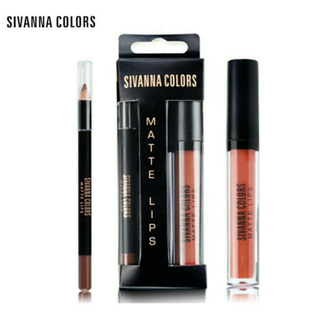 BỘ CHÌ VIỀN MÔI & SON KEM LÌ SIVANNA COLORS MATTE LIPS