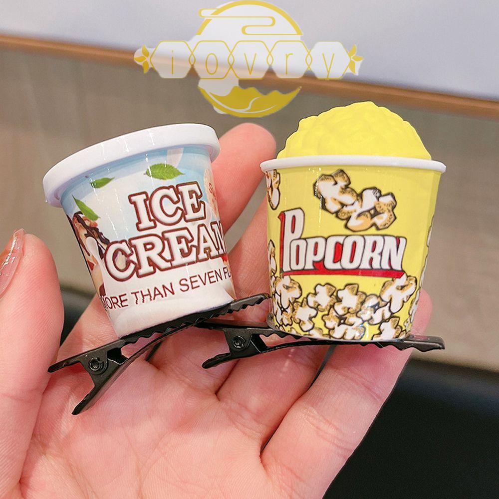 Kẹp Tóc Mỏ Vịt Hình Lon Cola Khoai Tây Chiên / Bánh Quy / Mì Hài Hước Cho Nữ