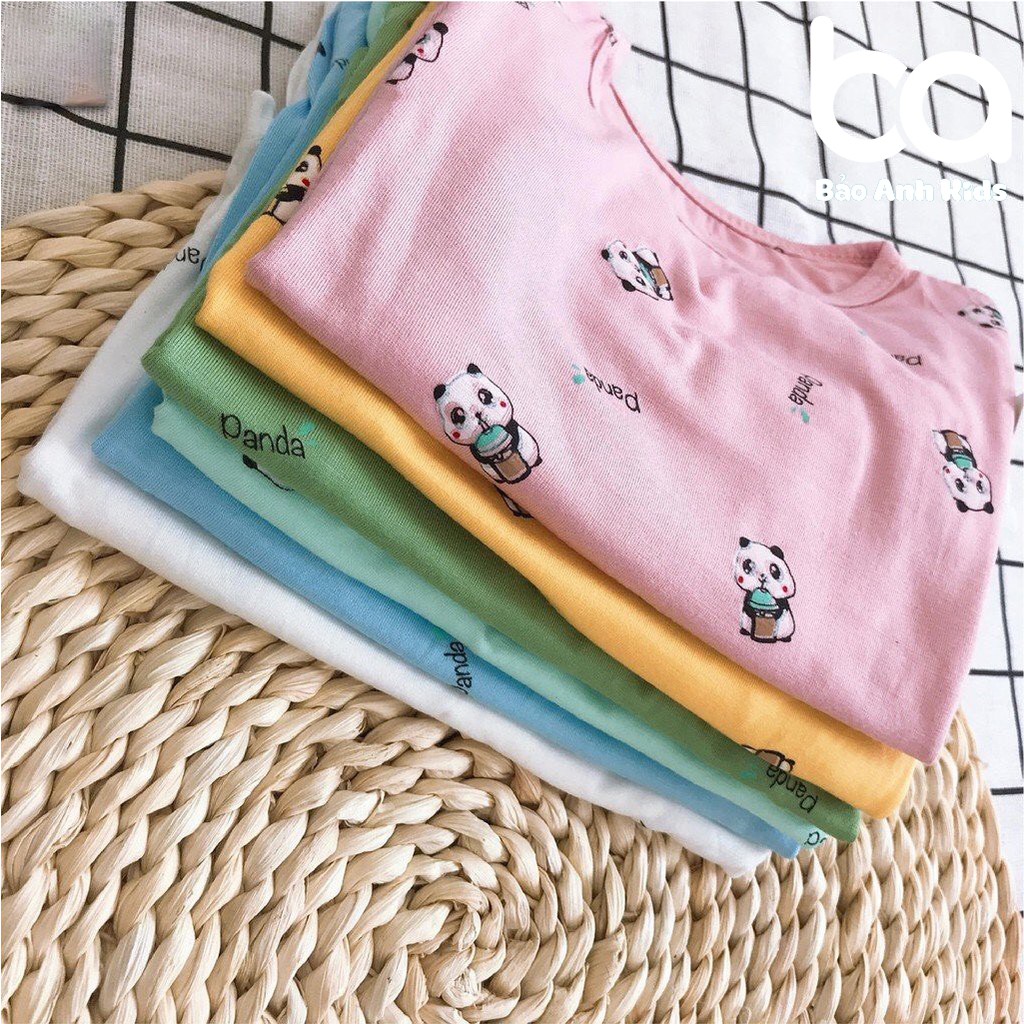 Bộ Cộc Tay Thun Lạnh Cho Bé Trai Bé Gái Minky Mom Họa Tiết Gấu Trúc Ngộ Nghĩnh, Bộ Mặc Nhà Cho Bé - BC6