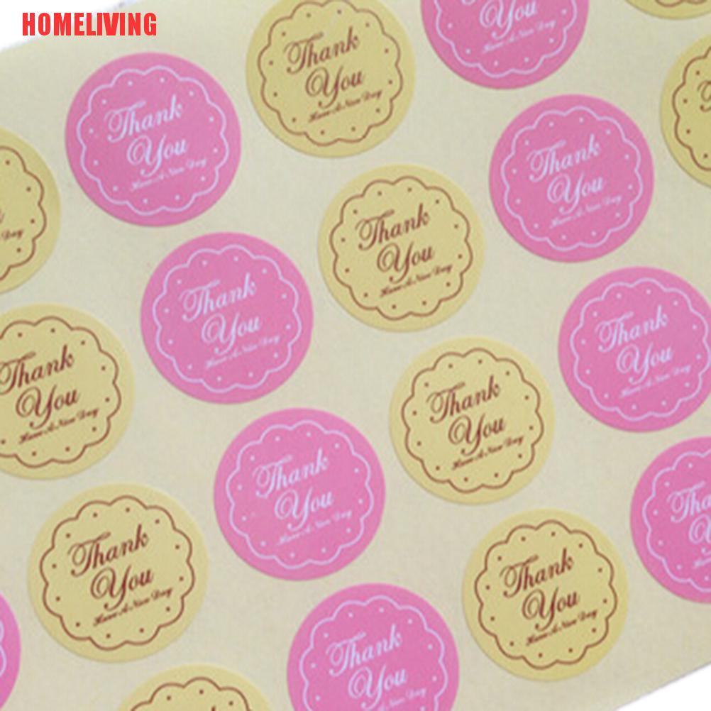 Set 24 Miếng Dán Hình Oval In Chữ Thank You Nhãn Dán Cho Gói Quà Phong Bì Túi Thẻ Con Dấu Hình Oval Cảm Ơn