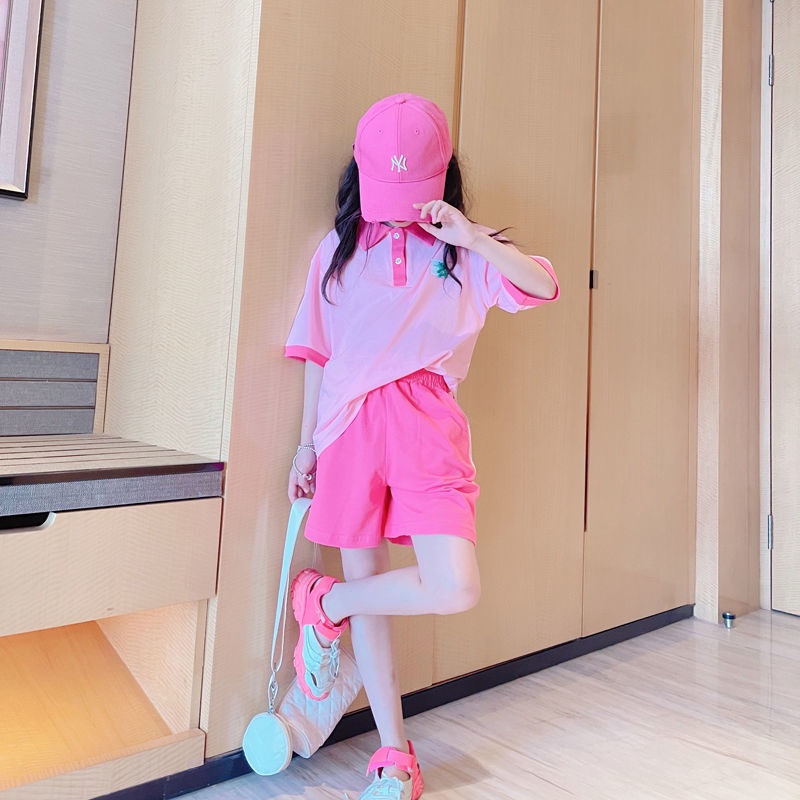 ❀Hàng giao ngay❀quần áo trẻ em Set Áo Thun Polo + Quần Short Thể Thao Phong Cách Mới 2022 Thời Trang Mùa Hè Cho Bé Gái