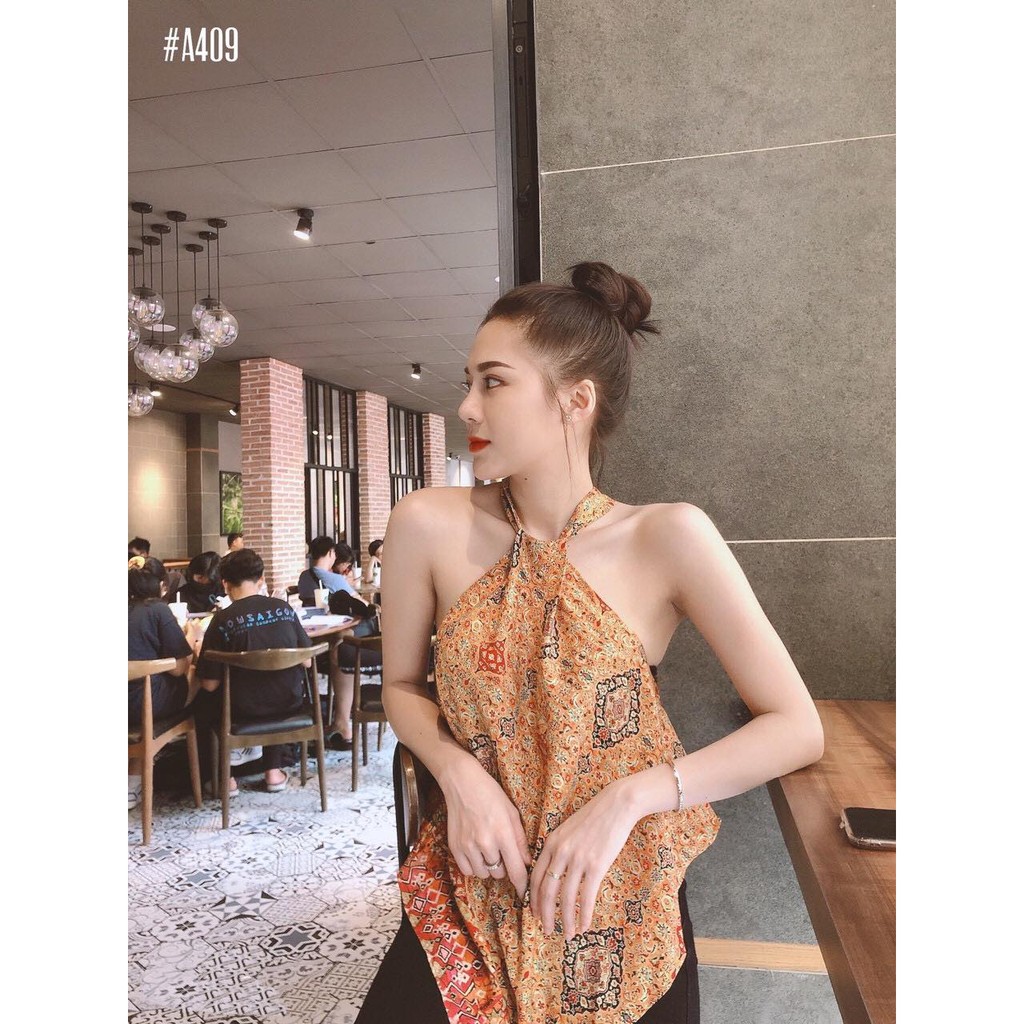 Áo yếm họa tiết thổ cẩm 2 màu MSA409