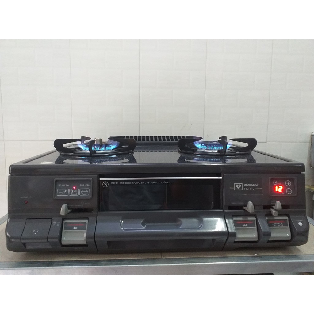 BẾP GAS ĐIỆN TỬ OSAKA MẶT KÍNH CƯỜNG LỰC FULL CHỨC NĂNG NỘI ĐỊA NHÂT BẢN