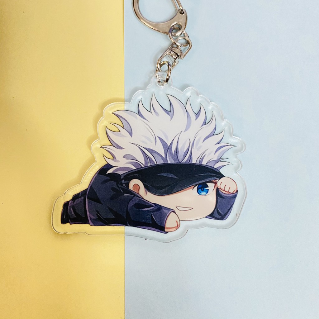 ( Mica trong acrylic ) Móc khóa anime CHÚ THUẬT HỒI CHIẾN ver NẰM - JUJUTSU KAISEN chibi anime