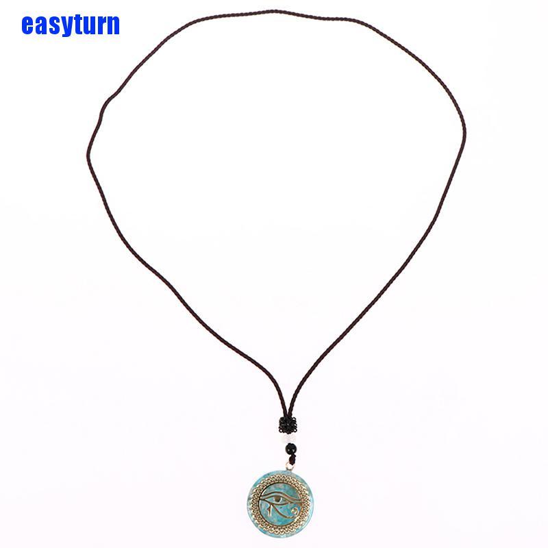 EAS 1Pc Orgonite Energy Pendant Orgone Amazonite Necklace Horus Eye All-Seeing Eyes