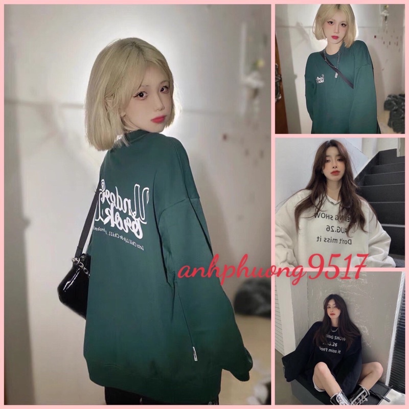 Áo Sweater cổ tròn dài tay Under, thun hoodie form rộng UlzzangChất nỉ cotton đẹp Không Bai xù TrendFree ship