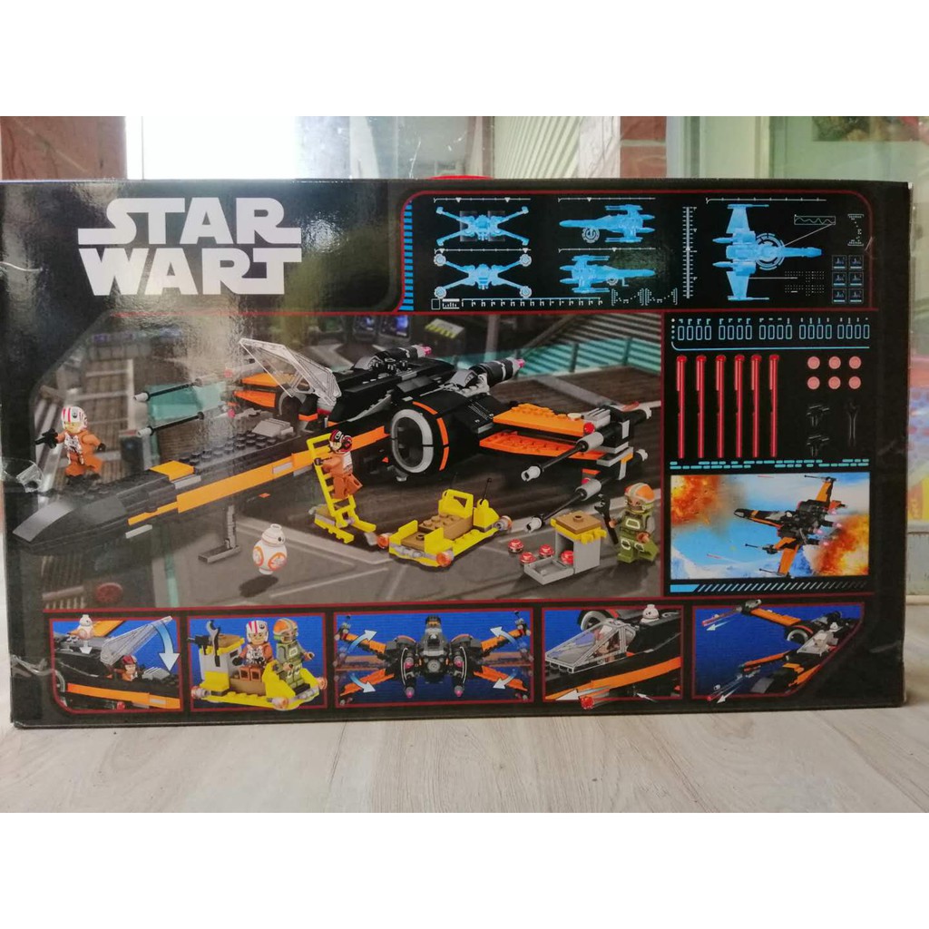 Lắp ghép Mô hình Star Wars Poe's X-Wing Fighter Xếp hình Phi Thuyền Tấn Công Cánh Chữ X