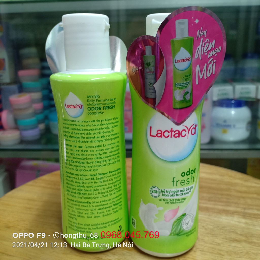 Dung dịch vệ sinh phụ nữ Lactacyd Odor Fresh ngăn mùi 24 giờ 150ml