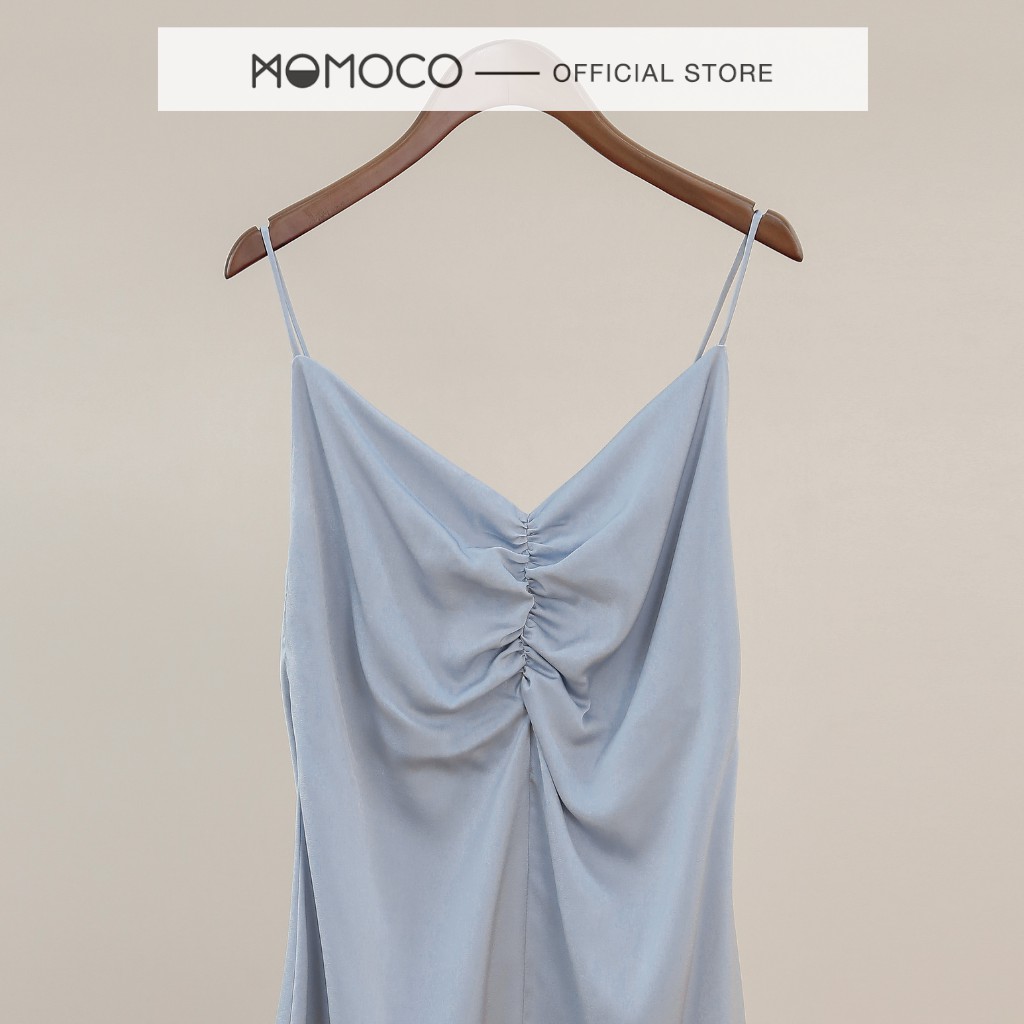 Váy Maxi Hai Dây MOMOCO Nhún Ngực Xẻ Tà Nhiều Màu Chất Liệu Lụa Mềm Mịn M2767