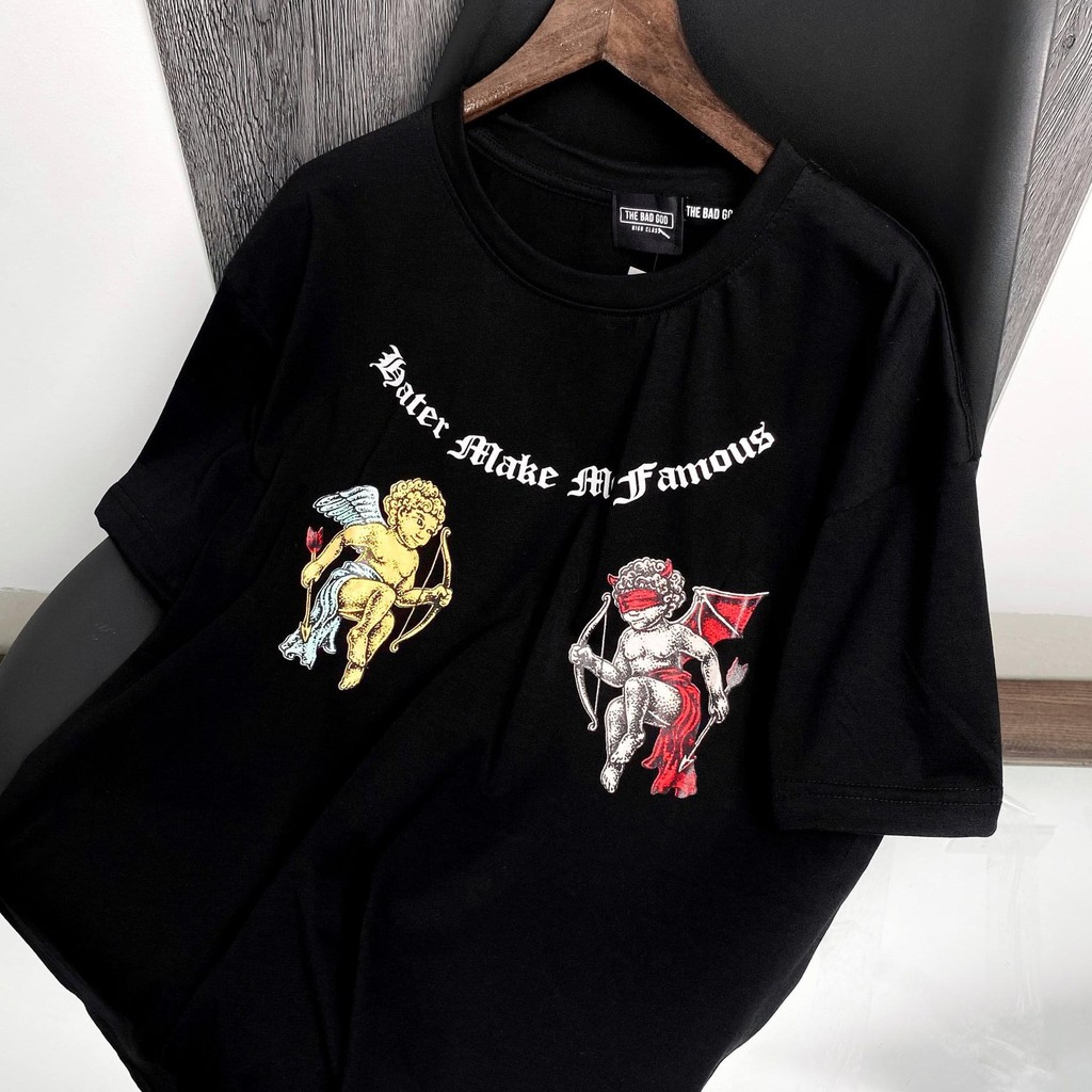 Áo thun tay lỡ Hater The Bad God , áo thun cotton nam nữ unisex , MSW Town