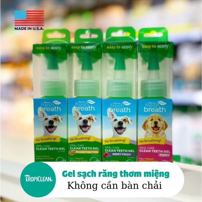 𝗨𝗿𝗯𝗮𝗻_𝗧𝗿𝗼𝗽𝗶𝗰𝗹𝗲𝗮𝗻_Gel đặc trị mảng bám răng miệng, khử mùi hôi miệng cho chó mèo