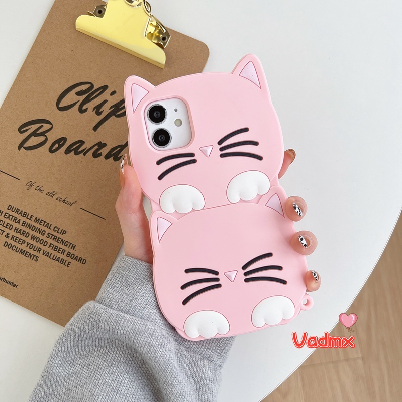 Ốp Điện Thoại Silicon Hình Tai Mèo 3D Cho iPhone 13 Pro Max 12 11 Pro Max X XR XS Max 8 7 6 6s Plus SE 2020