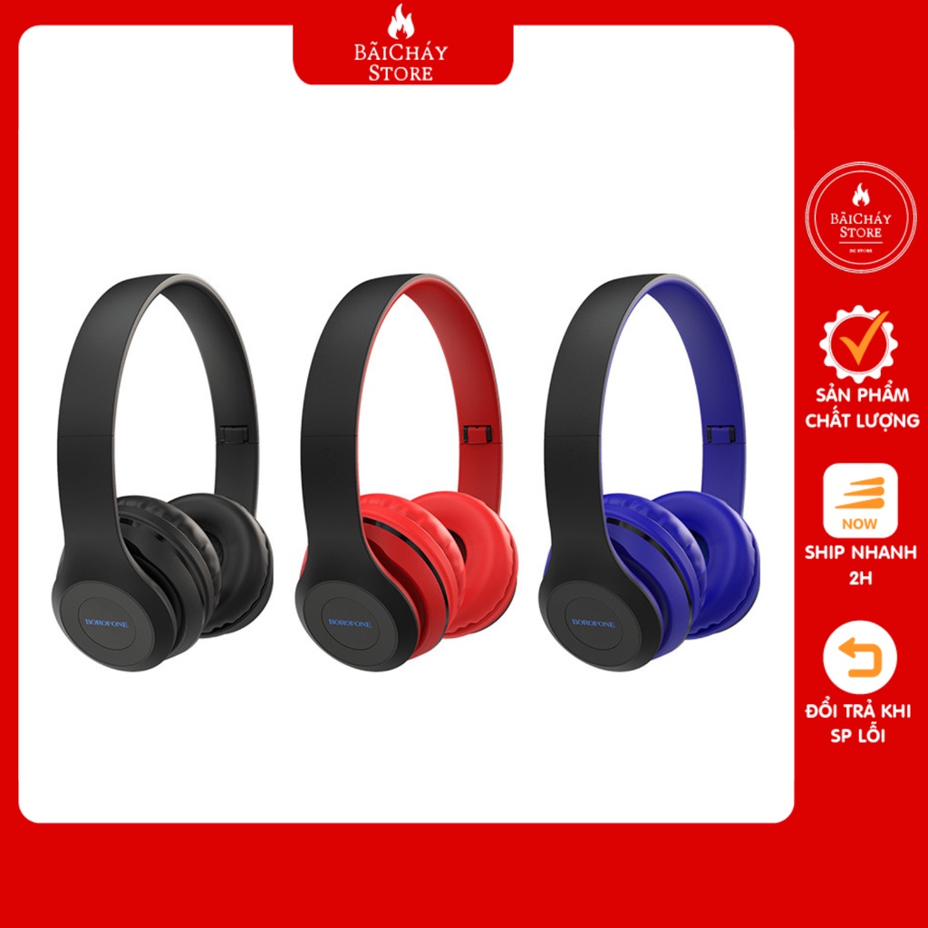 Tai Nghe Bluetooth Chụp Tai BOROFONE BO4 V5.0 Tai Nghe Trùm Tai Có Cách Âm Và Mic Đàm Thoại Chính Hãng