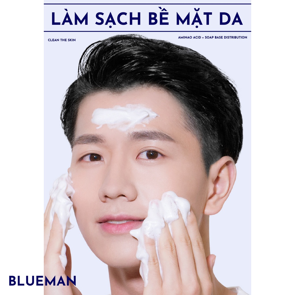 Sữa Rửa Mặt Dành Cho Nam  Ice Mud BLUEMAN - Làm Sạch Dầu Và Bã Nhờn 170ml