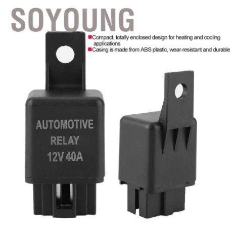 Rơ Le quạt Relay 12v 40a 4 Rờ chân kính chỉnh điện kèn còi Chất Lượng Cao cho xe hơi ô tô Toyota Honda Kia Hyundai