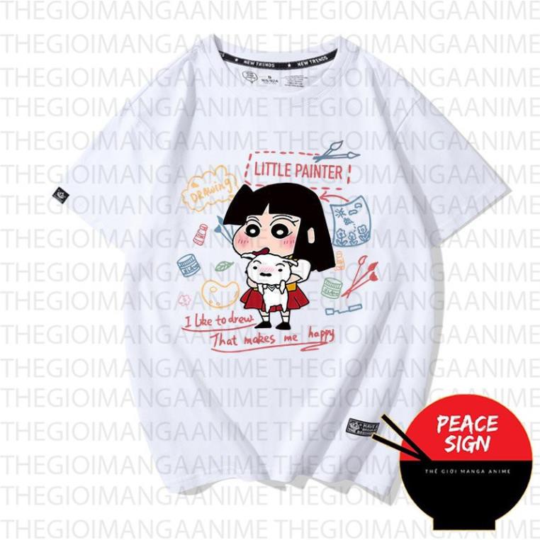 Áo thun phông trắng in hình CRAYON SHIN-CHAN Shin Cậu Bé Bút Chì phong cách anime chibi xinh xắn thời trang nam nữ